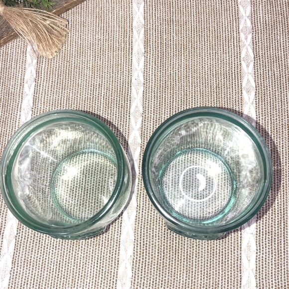 Authentic 100% Recycled 4" Glass Tumblers Drinking Glasses Set of 2 - Picture 4 of 9